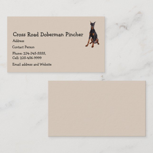 Doberman Pincher Dog Pet Animal  Business Card Mag (Front/Back)