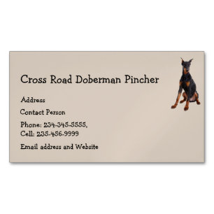 Doberman Pincher Dog Pet Animal Magnetic Business Card