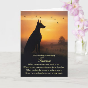Doberman Pincher Sympathy Loss of Dog Card