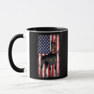 Doberman Pinscher American Flag Canine Whisperer Mug