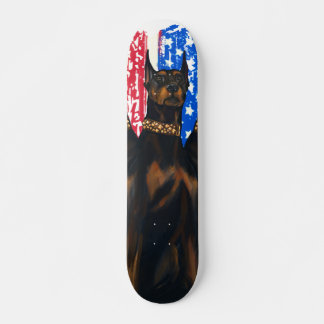 Doberman Pinscher American Flag patriotic dog Skateboard
