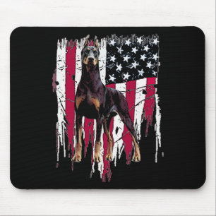 Doberman Pinscher American Flag Usa Awesome Mouse Pad
