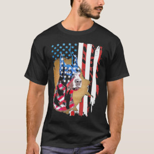 Doberman Pinscher American Flag  Usa Patriotic Dog T-Shirt