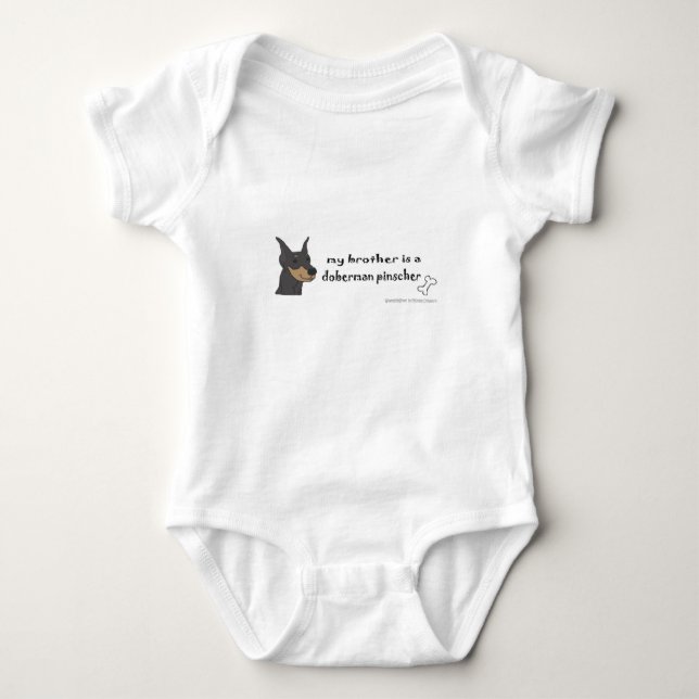 doberman pinscher baby bodysuit (Front)