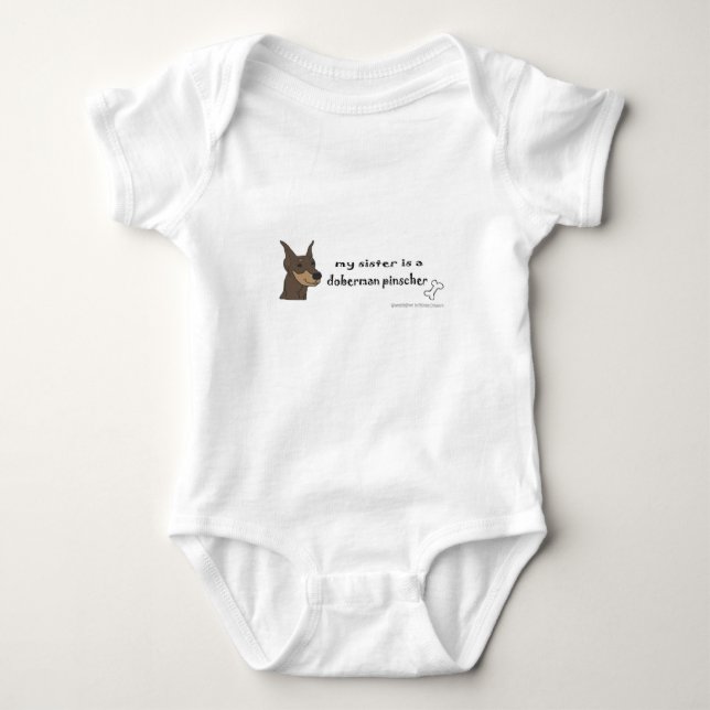 doberman pinscher baby bodysuit (Front)