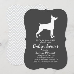 Doberman Pinscher Baby Shower Gender Neutral Invitation