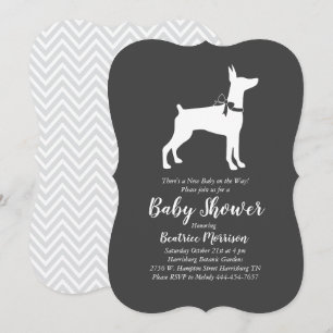 Doberman Pinscher Baby Shower Gender Neutral Invitation