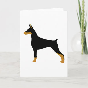 Doberman Pinscher black and tan silhouette Card