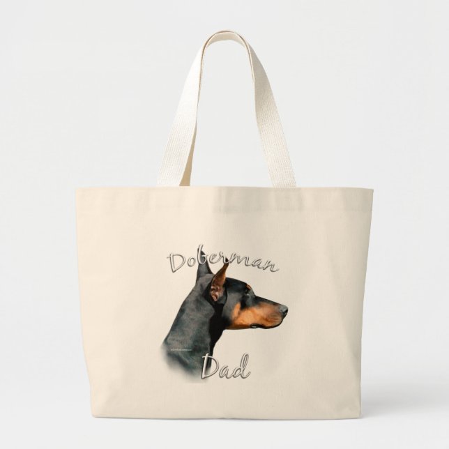 Doberman Pinscher (blk) Dad 2 Large Tote Bag (Front)