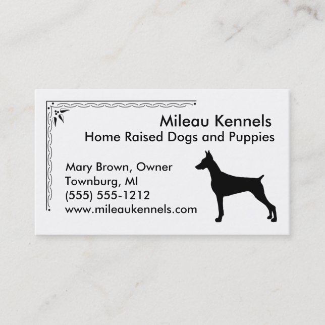 Doberman Pinscher Business Card (Front)