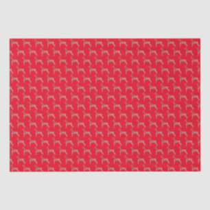 Doberman Pinscher Christmas Dog Silhouette Red Tissue Paper