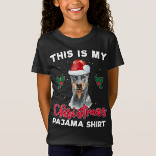 Doberman Pinscher Christmas Pajama Santa Dog Lover T-Shirt