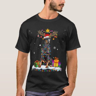 Doberman Pinscher Christmas Reindeer Christmas Lig T-Shirt