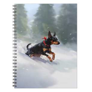Doberman Pinscher Christmas snow winter Notebook