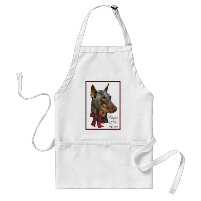 Doberman Pinscher Christmas Standard Apron (Front)