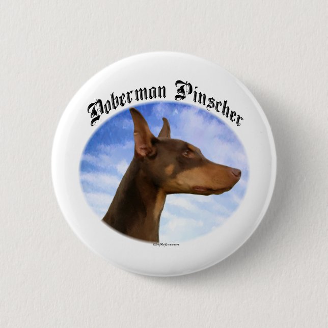 Doberman Pinscher Clouds - Button (Front)