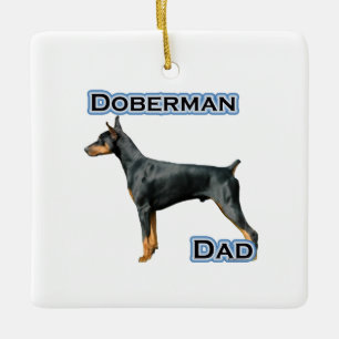 Doberman Pinscher Dad 4 - Keychain Ceramic Ornament