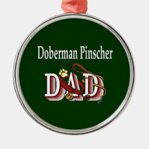 Doberman Pinscher Dad Metal Tree Decoration