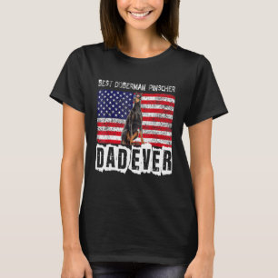 Doberman Pinscher Dad Usa American Flag Dog Owner T-Shirt
