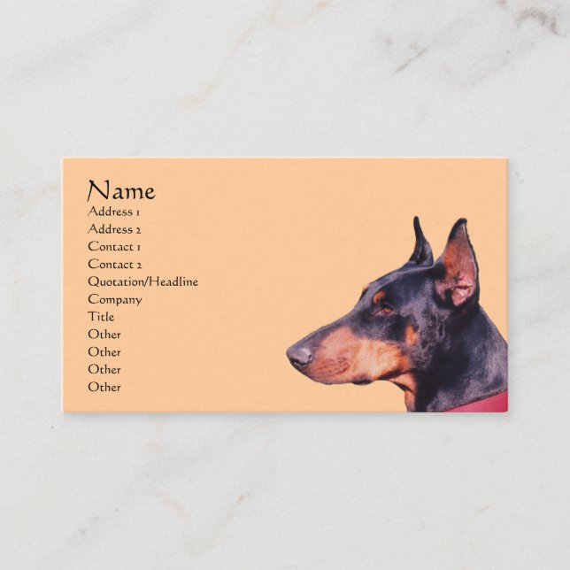 Doberman Pinscher Dog Animal Business Card (Front)