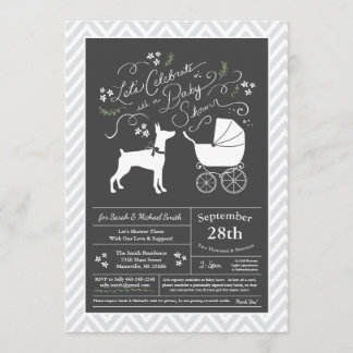 Doberman Pinscher Dog Baby Shower Gender Neutral Invitation