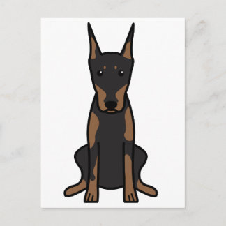 Doberman Pinscher Dog Cartoon Postcard
