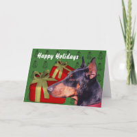 Doberman Pinscher Dog Christmas Holiday Card