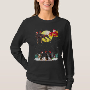 Doberman Pinscher Dog Christmas Reindeer Tree Xmas T-Shirt