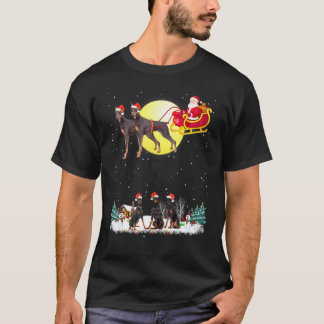 Doberman Pinscher Dog Christmas Reindeer Tree Xmas T-Shirt