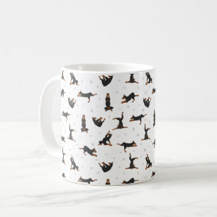 Doberman Pinscher dog doing yoga Coffee Mug