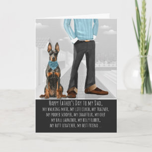 Doberman Pinscher Dog Funny Father's Day Holiday Card