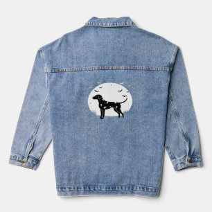 Doberman Pinscher Dog – Halloween Moon Silhouette Denim Jacket