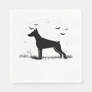 Doberman Pinscher Dog � Halloween Moon Silhouette Napkin