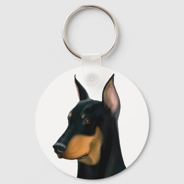 Doberman Pinscher Dog Keychain (Front)