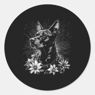 Doberman Pinscher Dog Lover Retro Style Tattoo Classic Round Sticker