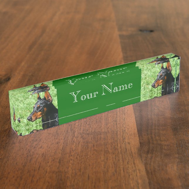 Doberman Pinscher dog Nameplate (Side)