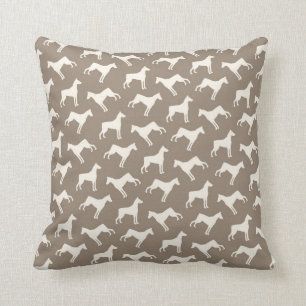 Doberman Pinscher Dog Pattern Tan and Cream Cushion