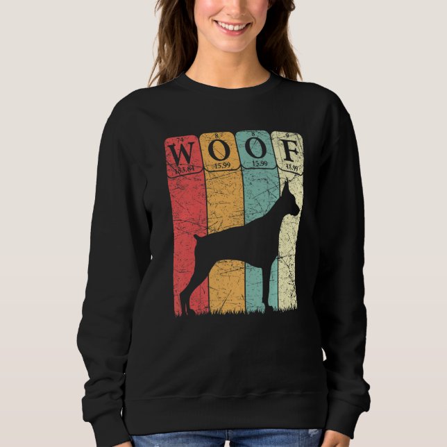 Doberman Pinscher Dog Periodic Table Elements Dog  Sweatshirt (Front)