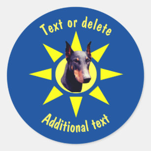 Doberman Pinscher Dog Personalised Classic Round Sticker