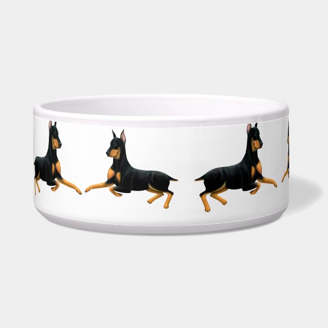 Doberman Pinscher Dog Pet Bowl (Left)
