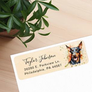 Doberman Pinscher Dog Return Address Label