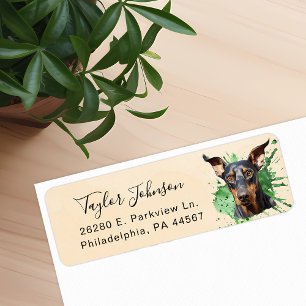 Doberman Pinscher Dog Return Address Label