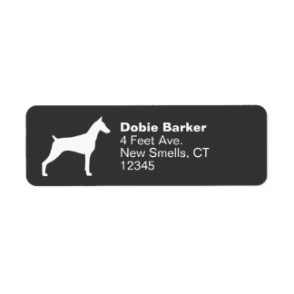 Doberman Pinscher Dog Silhouette Return Address