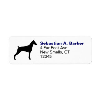 Doberman Pinscher Dog Silhouette Return Address