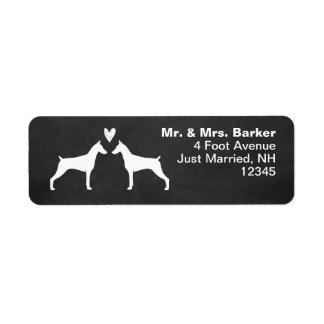 Doberman Pinscher Dog Silhouettes with Heart