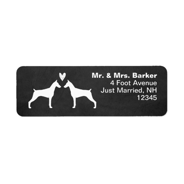 Doberman Pinscher Dog Silhouettes with Heart (Front)