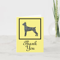 Doberman Pinscher Dog Thank You Greeting Card