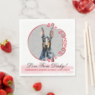 Doberman Pinscher Dog Wedding Napkins With Photo
