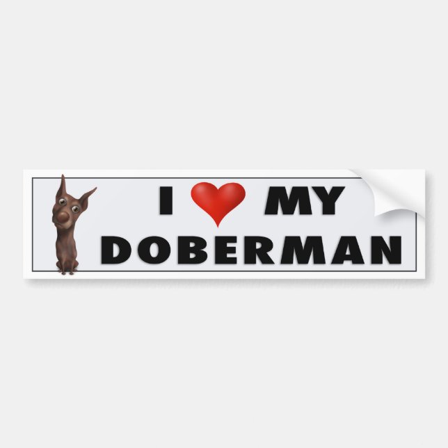 Doberman Pinscher (Fawn) Love DOB1 Bumper Sticker (Front)
