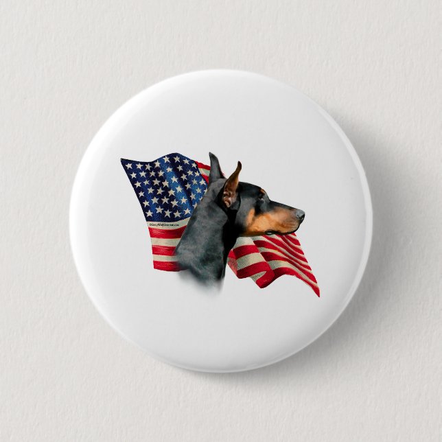 Doberman Pinscher Flag 6 Cm Round Badge (Front)